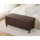 preview thumbnail 26 of 33, Adeco Velvet Storage Ottoman Bench Rectangular Footstool Lift Top Dark Coffee Brown-Faux Leather