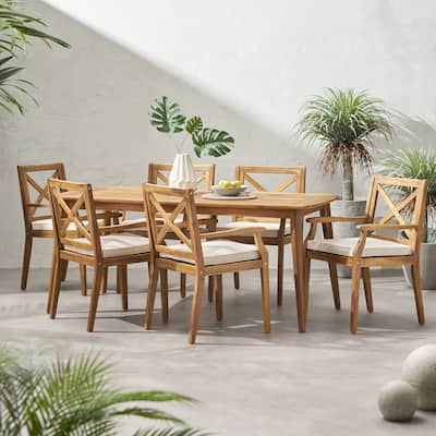 Llano Outdoor 7-piece Acacia Dining Set by Christopher Knight Home