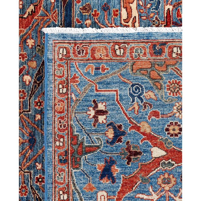 Serapi One-of-a-Kind Hand-Knotted Area Rug - Blue - 9' 1" x 11' 11"