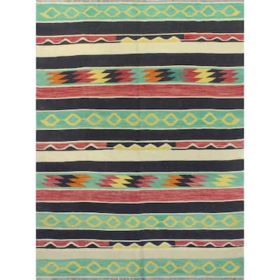 Flatweave Raedpath Black/Ivory Rug - 5'8" x 8'3"