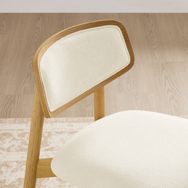 Spruce & Spring Mid-Century Upholstered Dining Chair with Solid Wood Frame