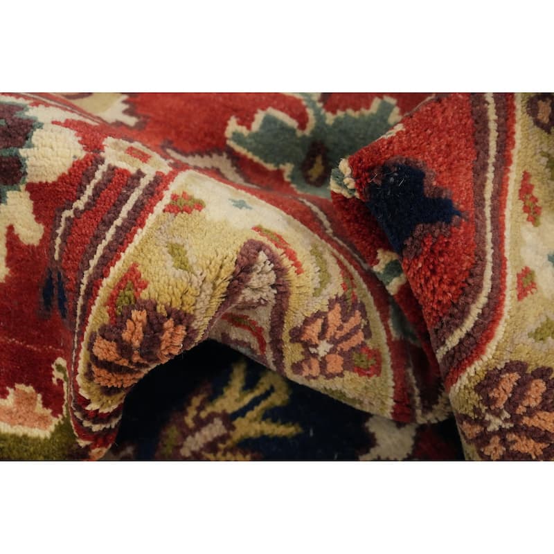 Hand Knotted Oriental 100% Wool Carpet Traditional Medallion Beige & Ivories Heriz (serapi) Area Rug - 14' 7'' X 11' 10''