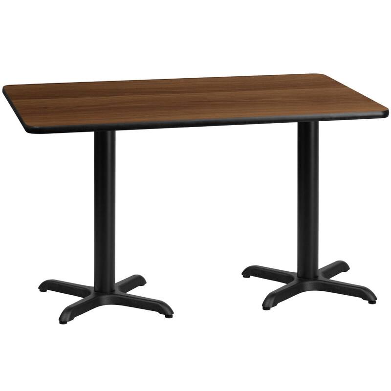 30'' x 60'' Rectangular Laminate Table Top with 22'' x 22'' Table Height Bases - 30"W x 60"D x 31.125"H - 30"W x 60"D x 31.125"H