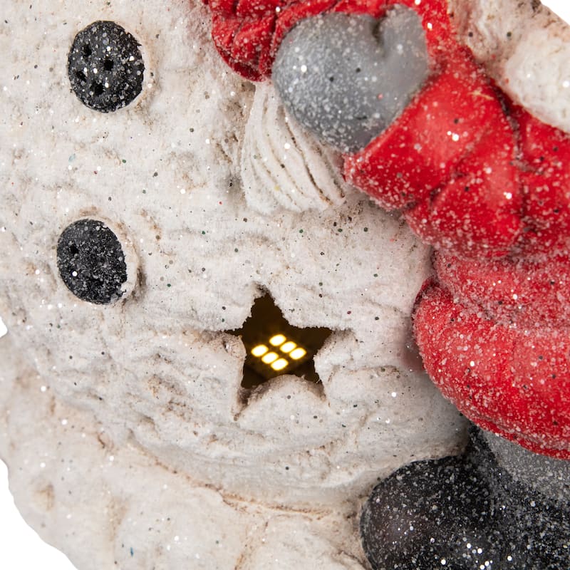 Lighted Snowman and Boy Christmas Decoration - 18" - Clear LED Lights