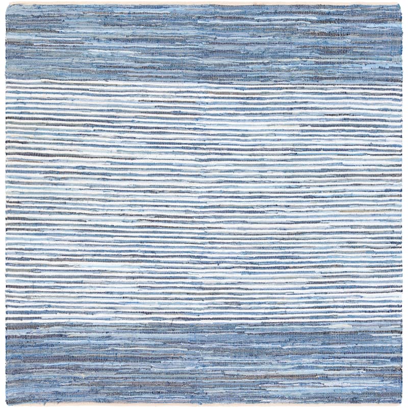 Livabliss Carabello Handmade Casual Denim Stripe Area Rug - Blue - 8' Square