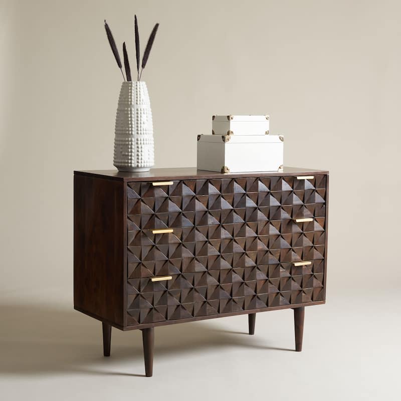 SAFAVIEH Couture Szonja 3-Drawer Chest Dresser - Walnut