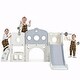 preview thumbnail 18 of 37, 7-in-1 Toddler Slide Set - Spaceship Playset with Slide, Arch Tunnel, Basketball Hoop, and Toy Storage