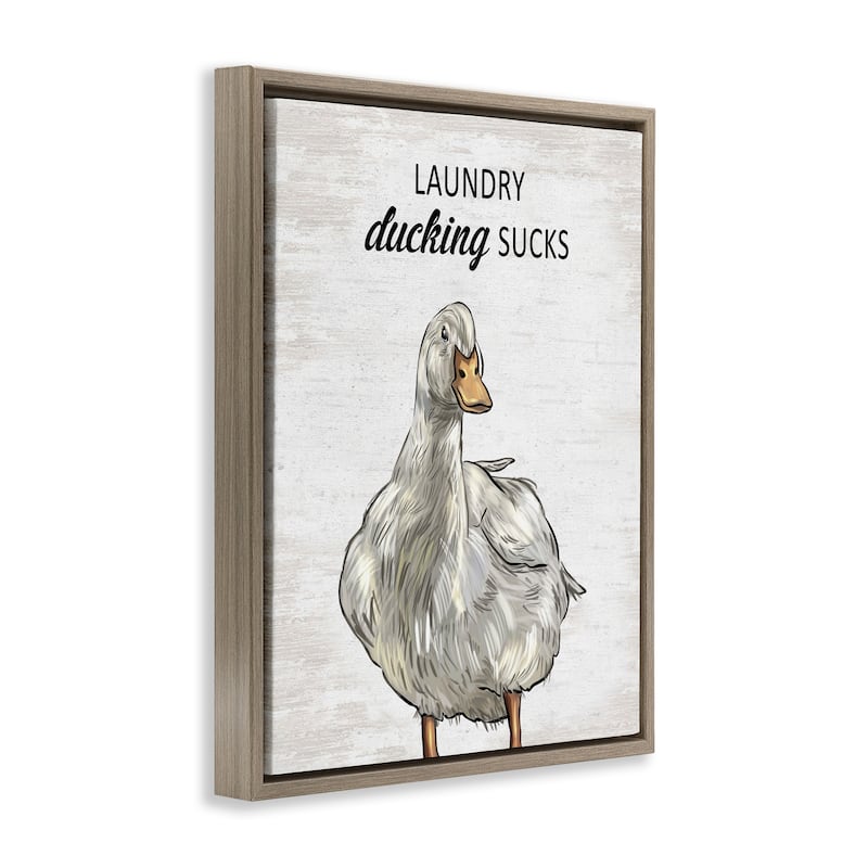 Stupell Sassy Laundry Duck Framed Floater Canvas Wall Art Design By Lettered and Lined