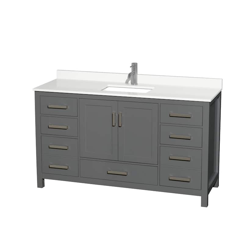 Sheffield 60-inch Single Vanity, Single Hole Quartz Top
