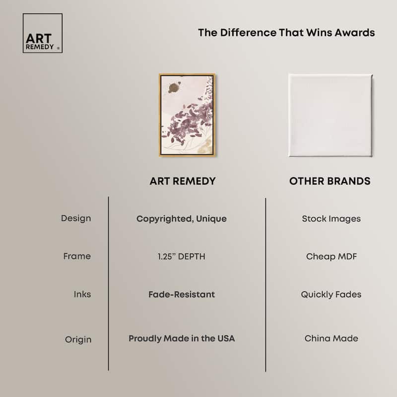 Art Remedy Golden Vineyards Framed Boho Abstract 1 Piece Canvas Wall Art