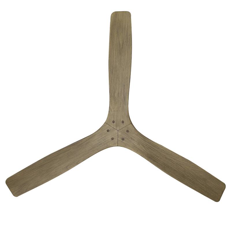 54" Transitional Solid Wood 3-Blade Chrome Flush Mount Ceiling Fan with Remote, No Light