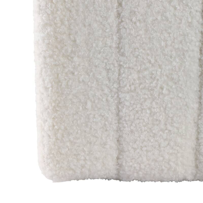 Modern Ottoman with Channel-Tufted Design - Upholstered Accent Cube