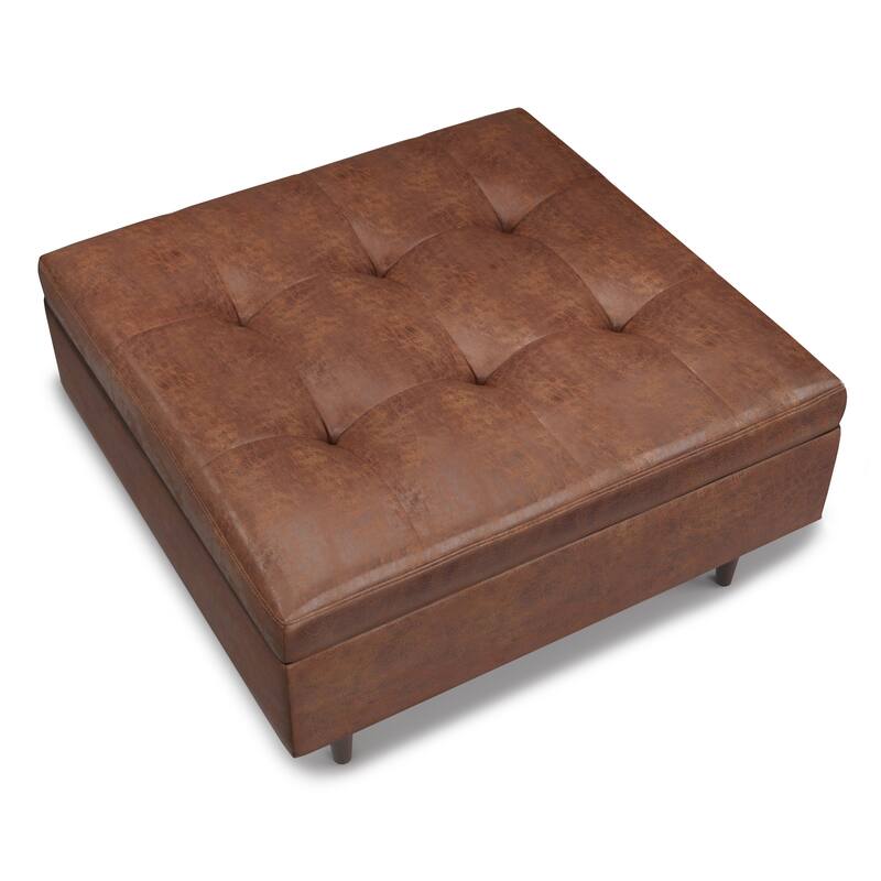 WYNDENHALL Blanchette Mid Century Modern Storage Ottoman