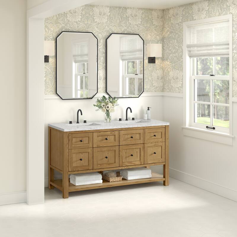 Breckenridge 60" Double Vanity, Light Natural Oak - 60D