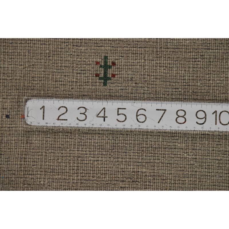 Hand Knotted Oriental 100% Wool Carpet Tribal Animal Pictorial Beige & Ivories Gabbeh Area Rug - 6' 6'' X 4' 8''