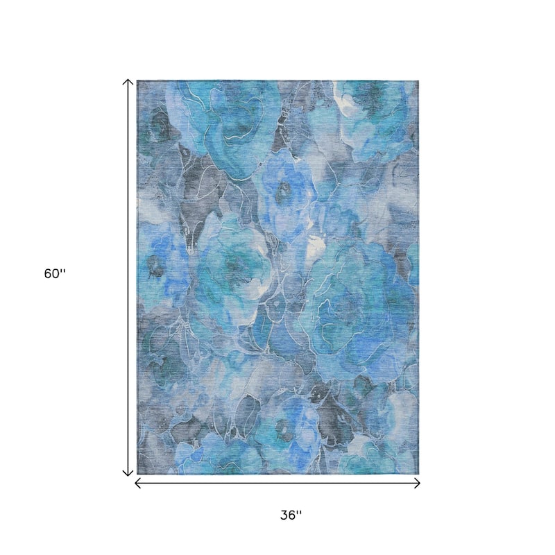 HomeRoots Floral Transitional Rectangle Outdoor Rug