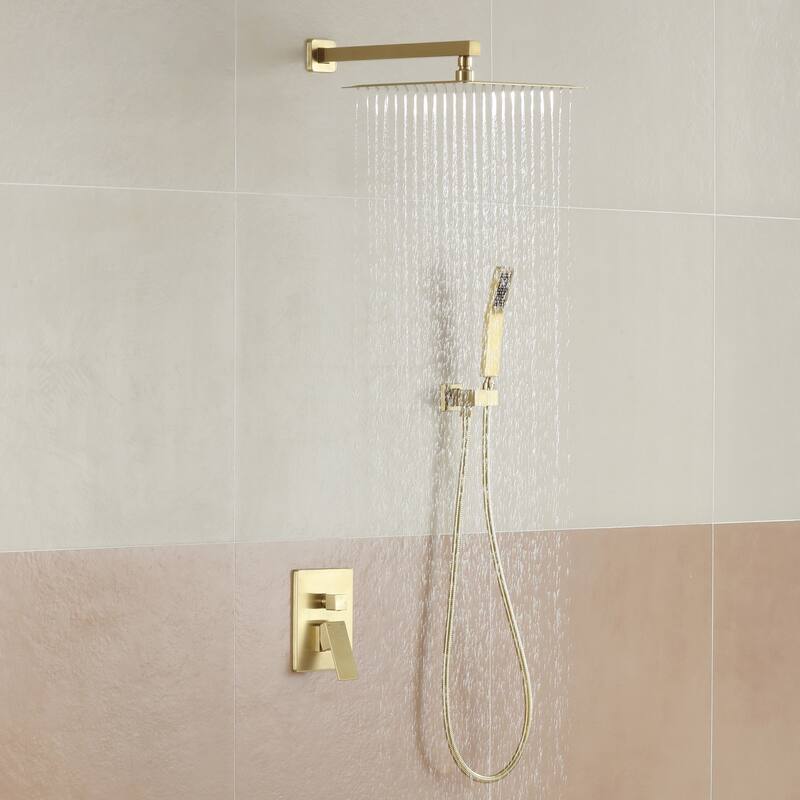 2-Function 10/12-In Wall Mounted Shower System with Handheld Shower