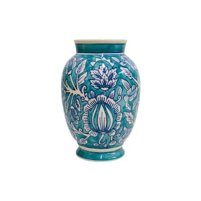 Home&Manor Classic Ceramic Vase Teal