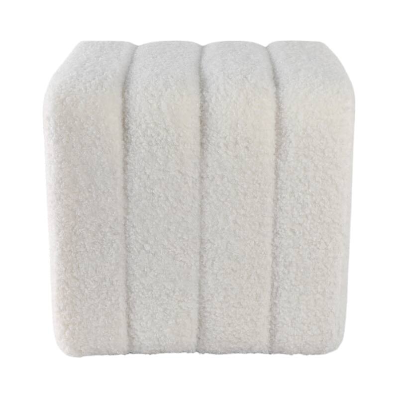 Modern Ottoman with Channel-Tufted Design - Upholstered Accent Cube