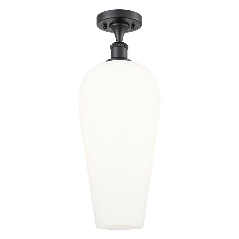 Innovations Lighting Endless Possibilities Ballston - Chelsea - 1 Light 8" Semi-Flush Mount - Matte Black/White
