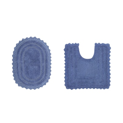 Better Trends Oval Bath Rugs Set 100% Cotton Soft & Water Absorbent Tufted Bathroom Rug for Shower, Sink Bath Mats Lilly Crochet