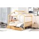 preview thumbnail 3 of 22, Full Size House Platform Bed with Roof and 2 Storage Drawers, Natural Wood