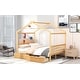 preview thumbnail 12 of 16, Natural Full Size House Platform Bed with Two Functional Drawers