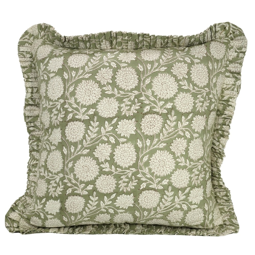 Sustainable Green Throw Pillow Cover By Fabdivine- RAJAT