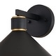 preview thumbnail 12 of 12, VAXCEL Dunbar 1-Light Matte Black and Gold Contemporary Outdoor Wall Sconce, Durable Metal Shade, LED Compatible, Dark Sky