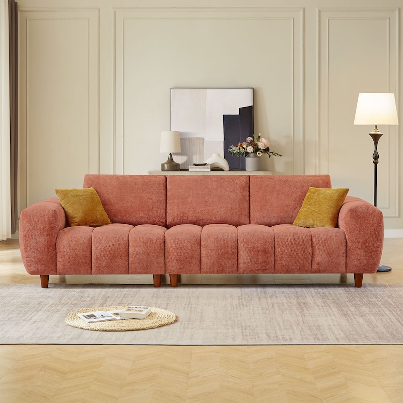 Convertible L Shaped Sectional Sofa Couch for Living Room and Office - Caramel - 3 Seater