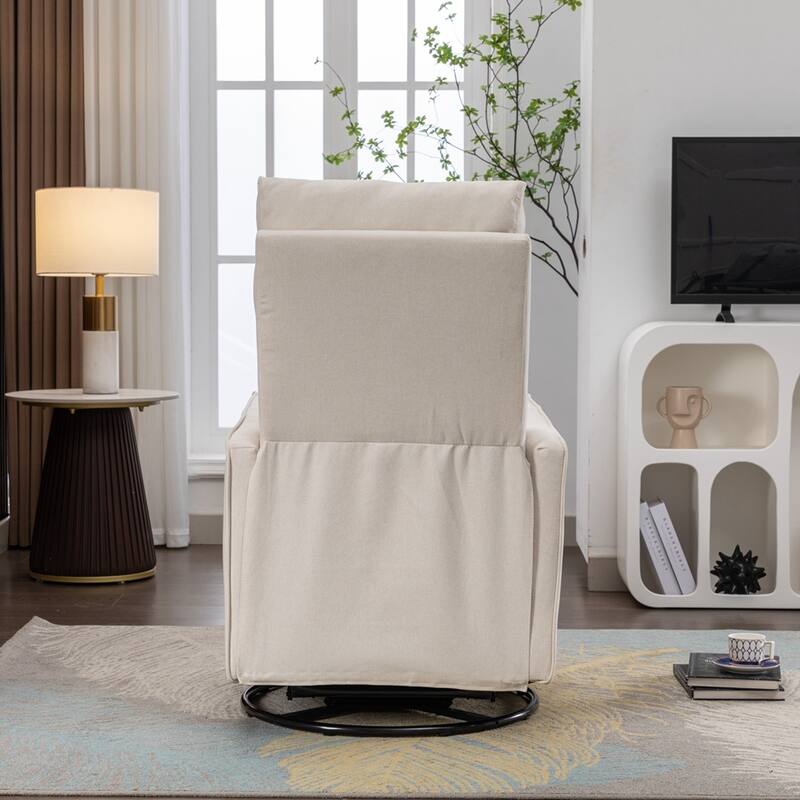 Modern Swivel Rocking Chair With Adjustable Back And Footrest