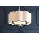 preview thumbnail 3 of 10, JONATHAN Y Gabrielle 4-Light 20" Adjustable Scalloped Shade Metal LED Pendant, Chrome/White