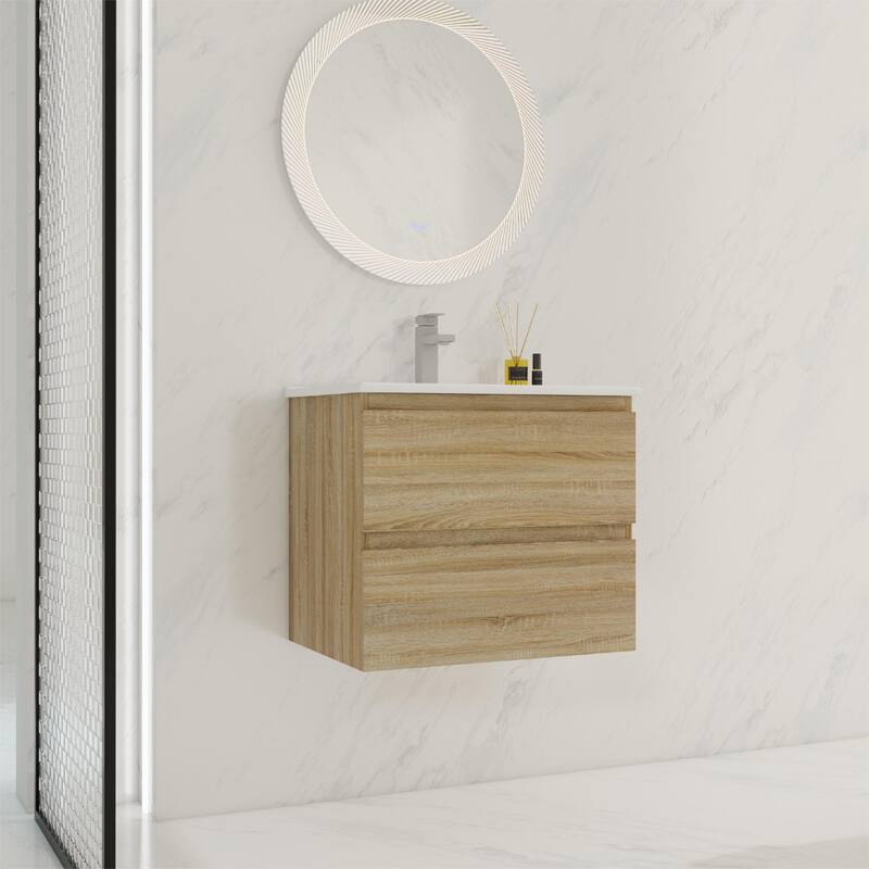 BNK 24"/30"/36'' Single Sink Bathroom Vanity with Two Soft Close Drawers