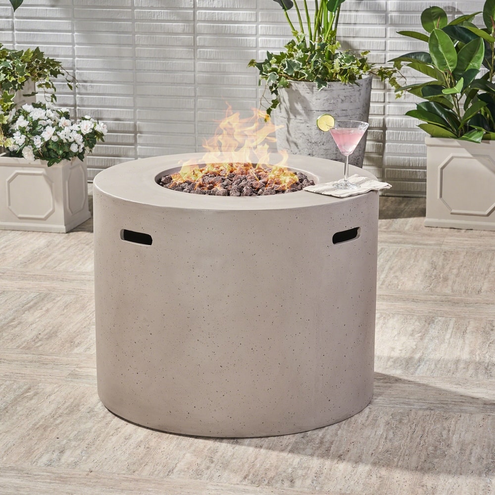 Aidan Outdoor Circular Propane Fire Pit by Christopher Knight Home