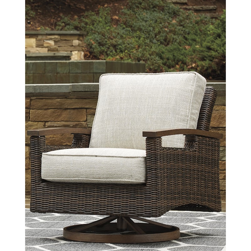 Signature Design by Ashley Rodeway South Brown 3-Piece Outdoor Package - 32"W x 37"D x 37"H