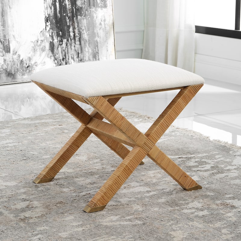 Uttermost St. Tropez Rattan Small Bench - 19 W X 18 H X 15.75 D (in)