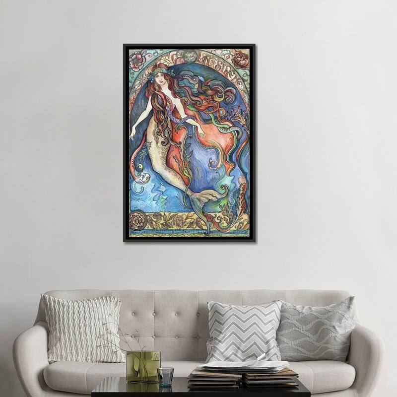 iCanvas "A Mermaid - La Sirene" by Fanitsa Petrou Framed Canvas Print