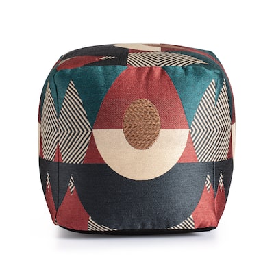 Jani Martinique 18" x 18" x 18" Square Indoor/Outdoor Pouf Ottoman