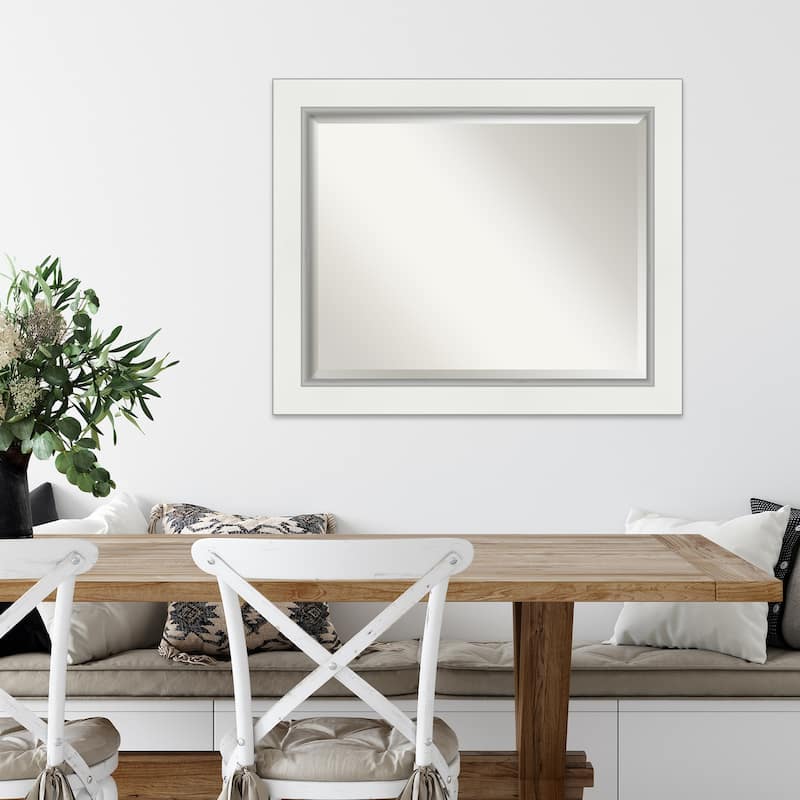 Beveled Wall Mirror - Eva Black Silver Frame