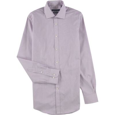 Tommy Hilfiger Mens The Flex Button Up Shirt,, Purple, Small