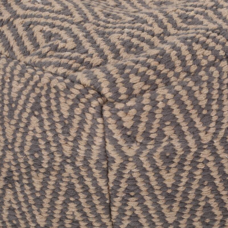 Hansolo Yarn Square Pouf,Comfortable choice, multiple functions, classic design, and cozy corners - Grey+Brown