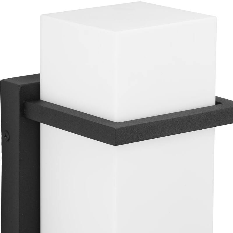 Antrim Collection One-Light Black Modern Small Outdoor Wall Lantern - 5.25 in x 5 in x 12.5 in
