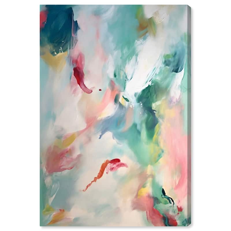 Wynwood Studio Abstract Preludio Green and Mint Green Modern & Contemporary Wall Art Canvas Print