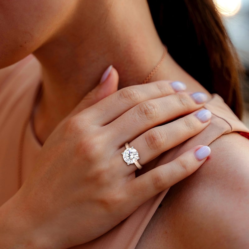 Miadora 3 1/2ct DEW Created Moissanite Solitaire Ring in Sterling Silver