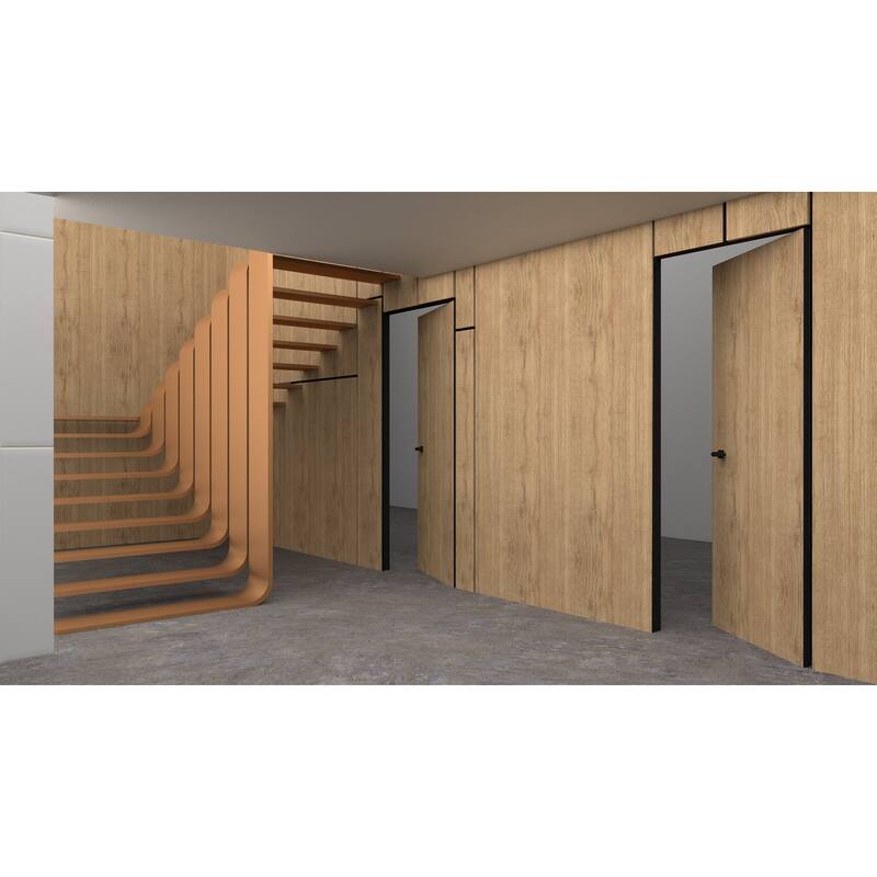 Solid Hidden Door with Handle Planum 0010 Split Wood