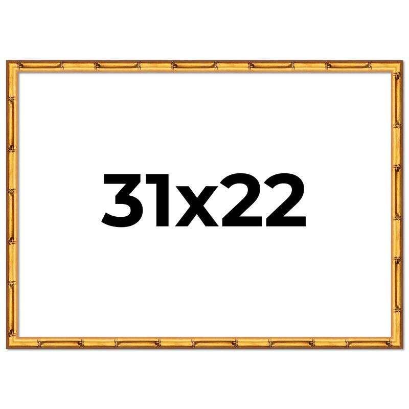31x22 Frame Gold Bamboo Picture Frame Modern Photo Frame Includes UV Acrylic Shatter Guard Front Acid Free Foam Backing Board