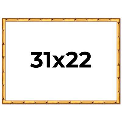 31x22 Frame Gold Bamboo Picture Frame Modern Photo Frame Includes UV Acrylic Shatter Guard Front Acid Free Foam Backing Board