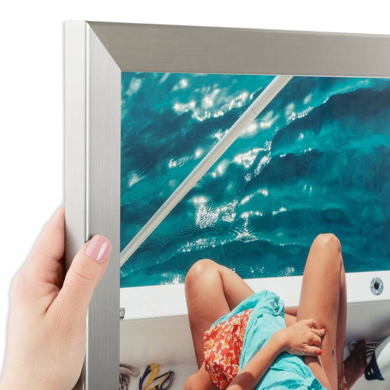 ArtToFrames Metro Modern 12x36 Inch Picture Frame, 1.25 Inch MDF Poster Frame Available in Multiple Colors (FRBW26-12x36) - Stainless Steel Style - 12x36