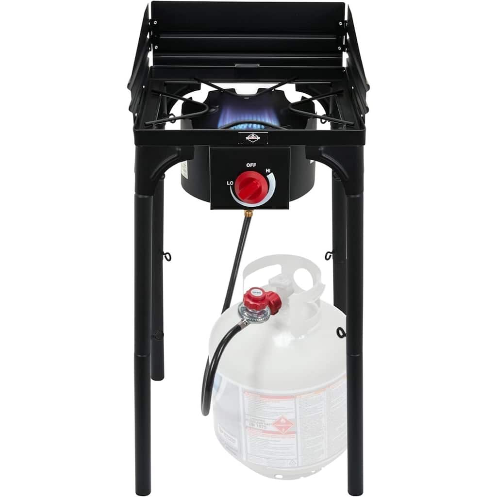 Hike Crew Cast Iron 1-Burner Gas Camping Stove, 75,000 BTU Portable Stove with Flame Control & More