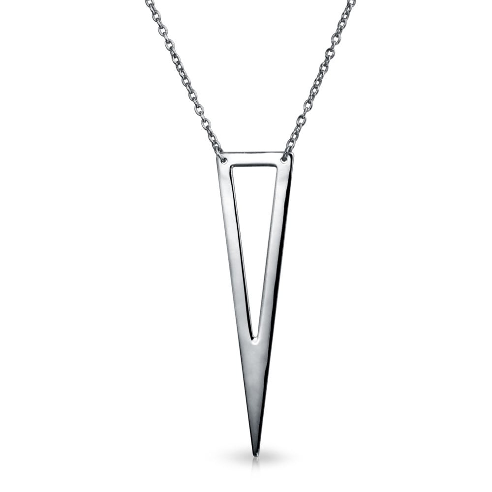 Artisan Open Triangle Pendant Sterling Silver Geometric Design PN-763